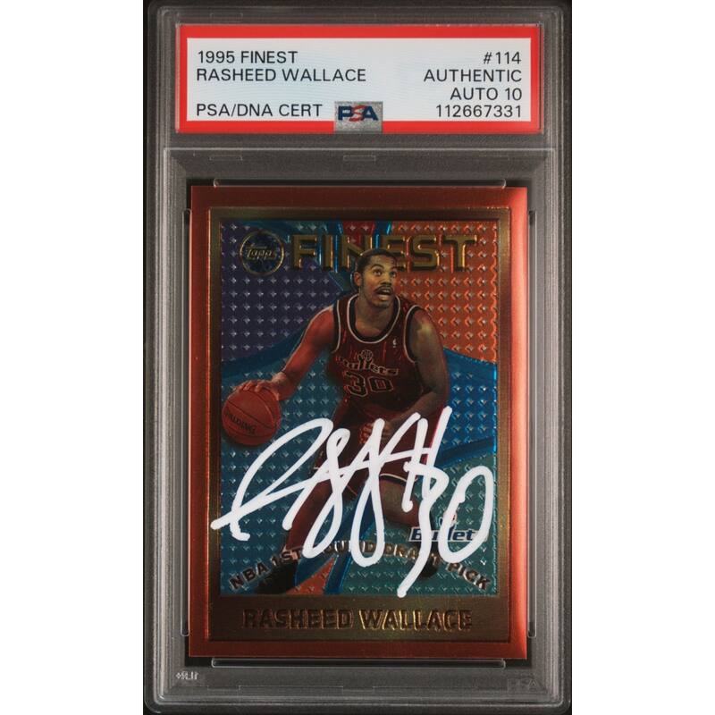 Rasheed Wallace 1995 Finest Signed Rookie Card #114 Auto Graded PSA 10 112667331 - 8' x 11'