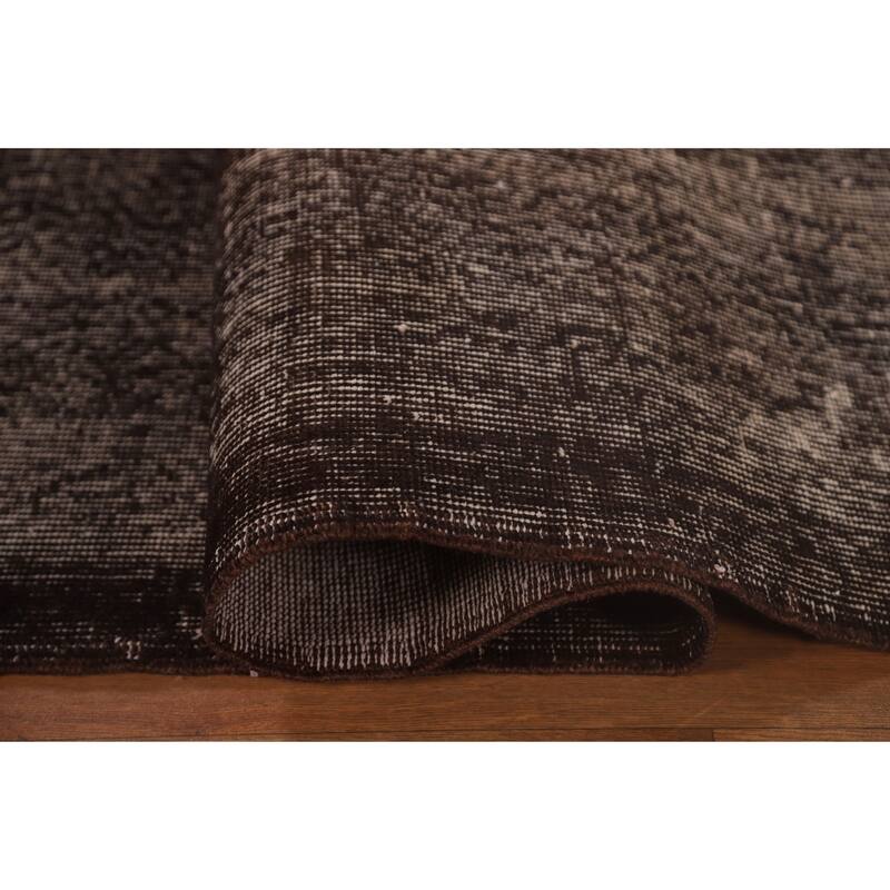 Over-Dyed Solid Anatolian Turkish Vintage Rug Handmade Wool Carpet - 6'11" x 10'7"