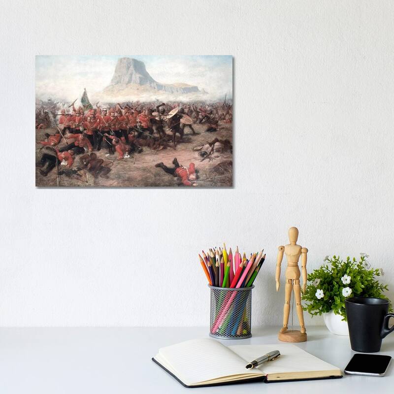 iCanvas "The Battle Of Isandlwana - The Last Stand Of The 24th Regiment Of Foot, Zulu War" by Charles Edwin Fripp Canvas Print - 8x12x0.75