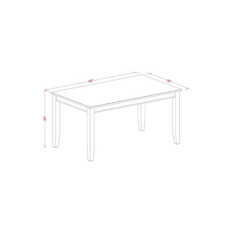 HomeStock 5-Piece Rectangle Mahogany Finish Solid Wood Top Dining table with 4-Chairs