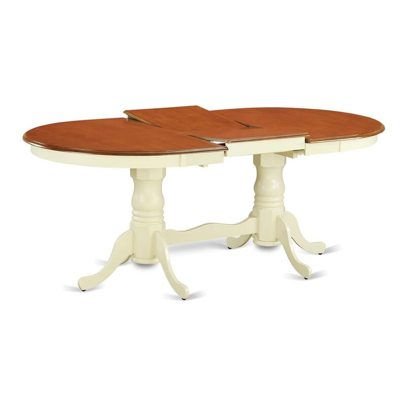 East West Furniture Dining Table Set Includes an Oval Kitchen Table with Butterfly Leaf and Dining Chairs, Buttermilk & Cherry