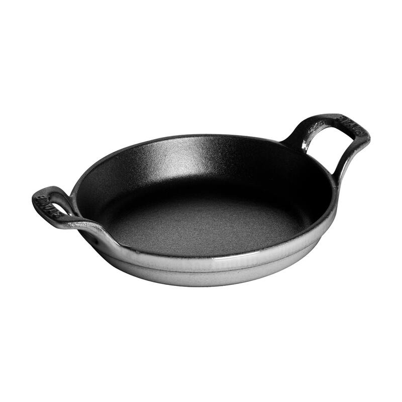 STAUB Cast Iron 4.5-inch Mini Round Gratin Baking Dish - Graphite Grey