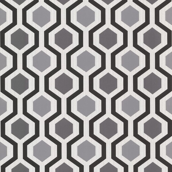 Shop Brewster 347 20133 Marina Black Modern Geometric Wallpaper