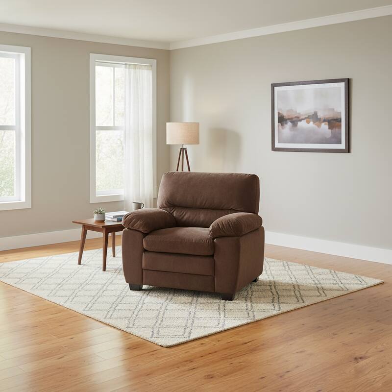 Andres Contemporary Plush Upholstered Living Room Reclining Chair