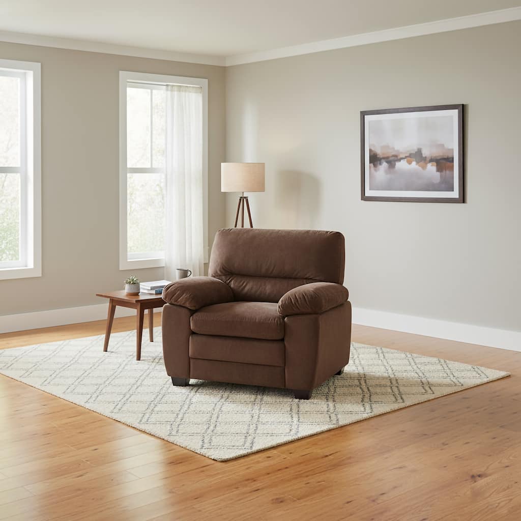 Andres Contemporary Plush Upholstered Living Room Reclining Chair