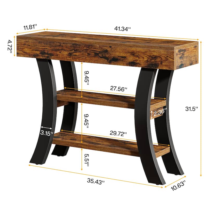 41-Inch Small Console Table with Curved Frame