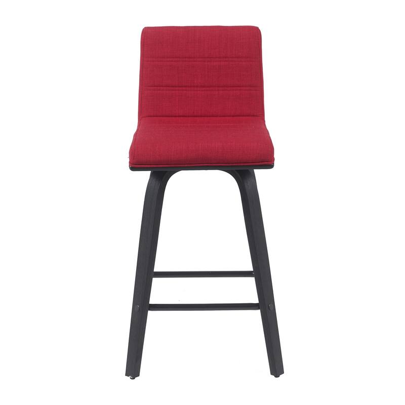 Skara Mid-Century Swivel Counter Stool, Upholstered Counter Height Chair with Bentwood Legs