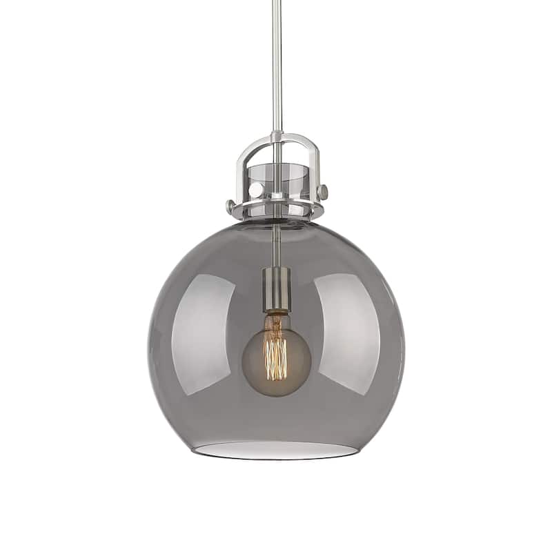 Innovations Lighting 410-1SL-20-14 Newton Sphere Pendant Newton Sphere - Satin Nickel / Plated Smoke