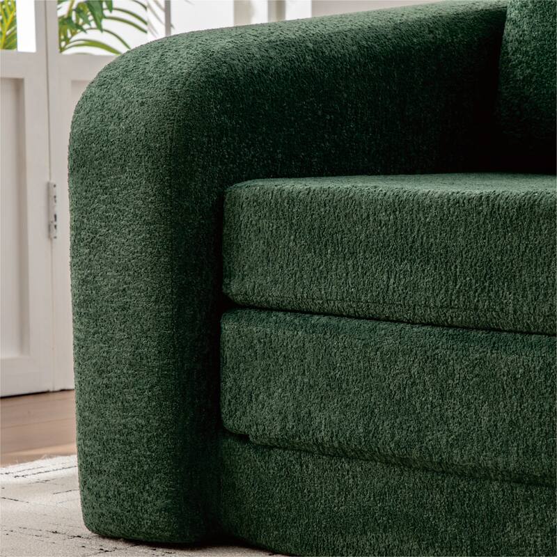 71.2"W 2-in-1 Foldable Pull Out Loveseat Sofa Bed Equipped with Armrest & Backrest Pillows