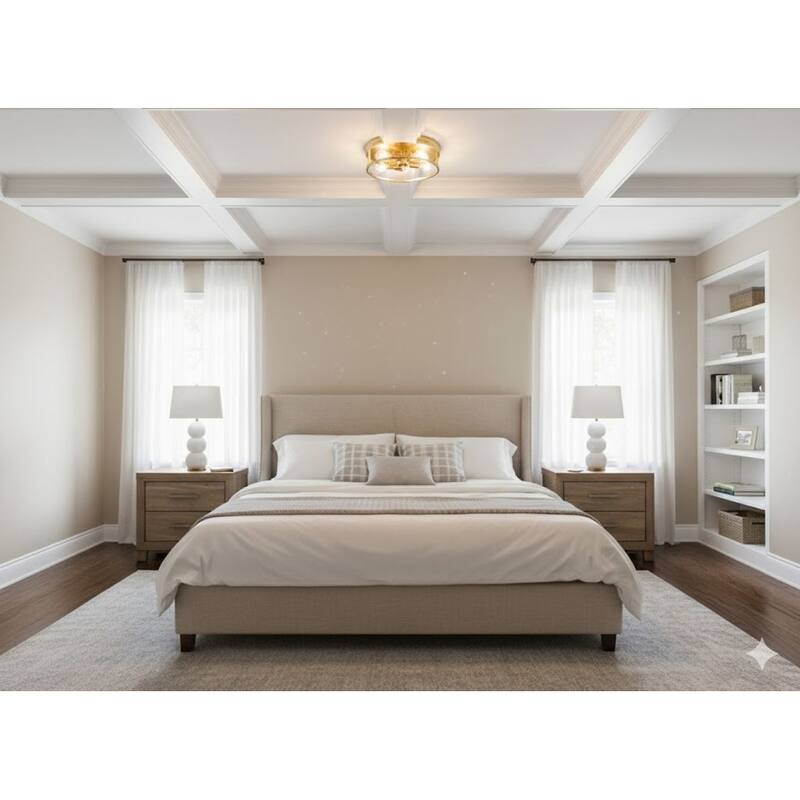 3 Light Gold Iron Flush Mount