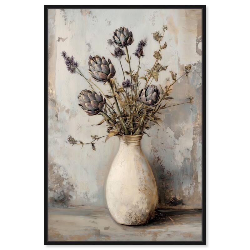 Artichoke Glory Canvas by Art Remedy - Black - 16" x 24"
