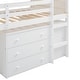preview thumbnail 32 of 33, Twin Size House-Shaped Wood Bed Low Loft Bed with Desk & Shelf, Unique Kids Bed Tent Bed with Drawer and Roof for Boys Girls