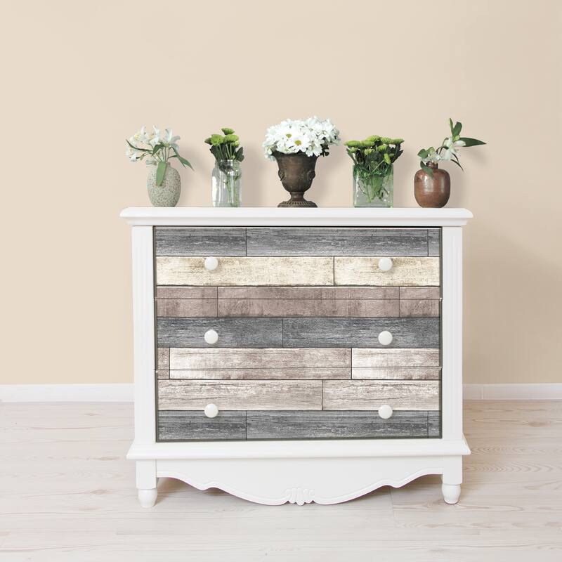 NuWallpaper Reclaimed Wood Plank Natural Peel & Stick Wallpaper - 216in x 20.5in x 0.025in