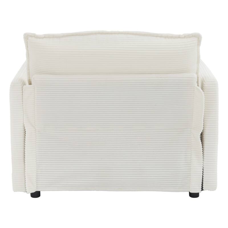 Roomfitters Compact L-Shape Sectional Sofa, Upholstered Corduroy Couch with Side Storage Pockets for Stylish Living Room