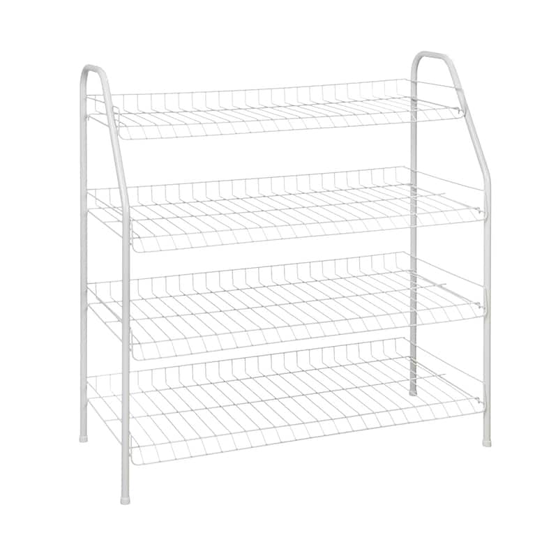 ClosetMaid Steel 4-Tier 12-Pair Freestanding Shoe Rack - White