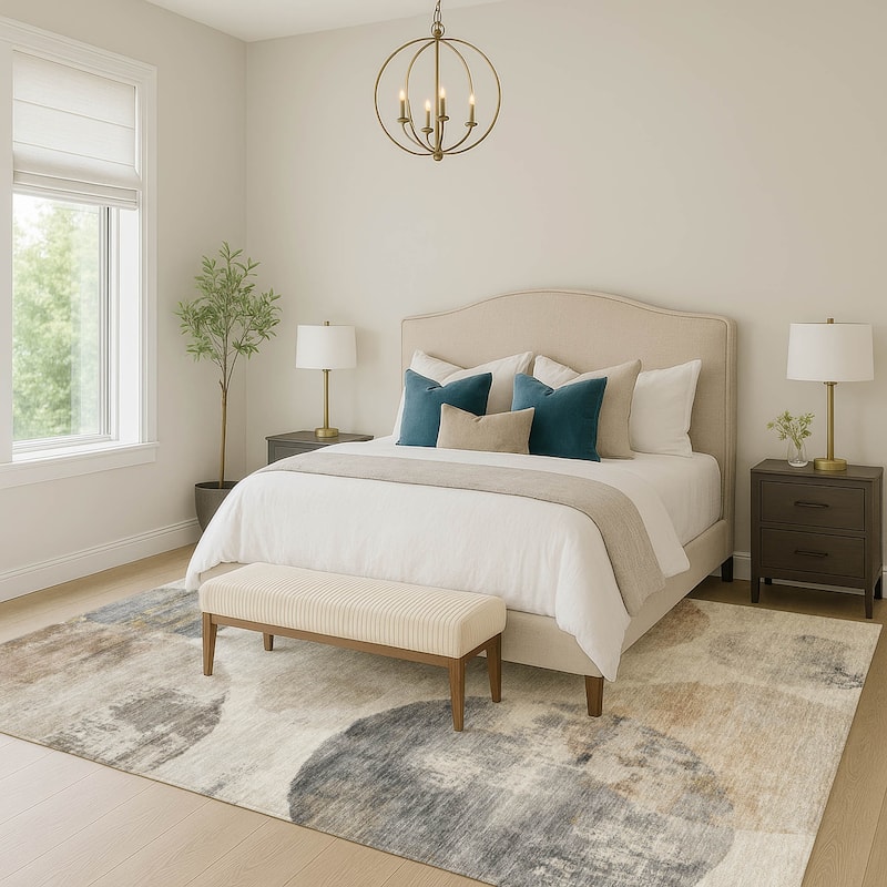 Machine Washable Indoor/ Outdoor Contemporary Micha Chantille Rug