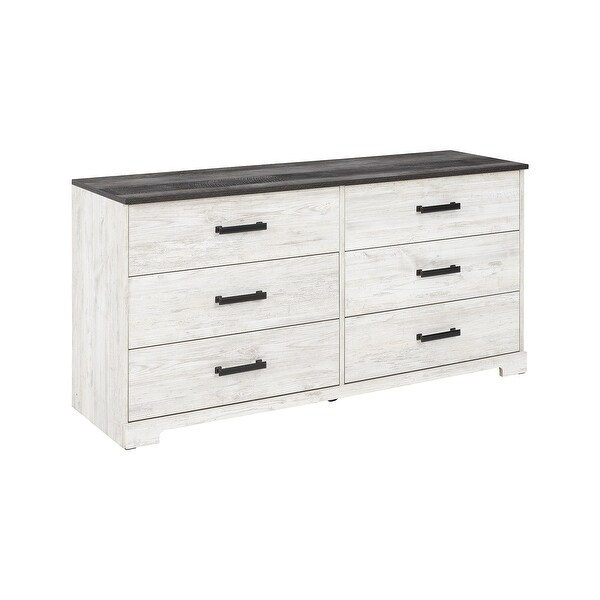 Shawburn White/Dark Charcoal Gray Six Drawer Dresser Overstock 32607562