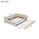 preview thumbnail 5 of 11, Full Size Upholstered Platform Bed with Built-in USB Ports and Twin Trundle for Extra Storage and Sleeping Space