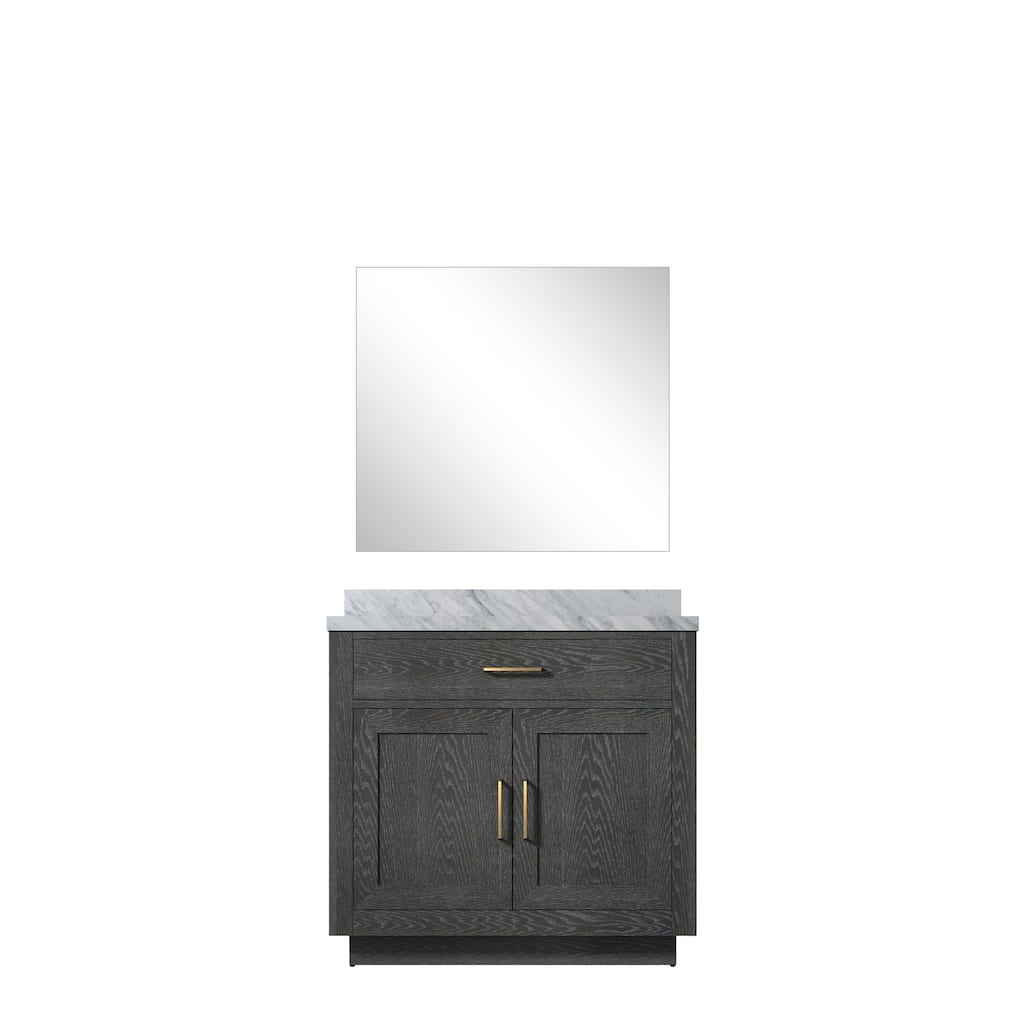 Abbey Bath Vanity with Carrara Marble Top, Sink and Mirror