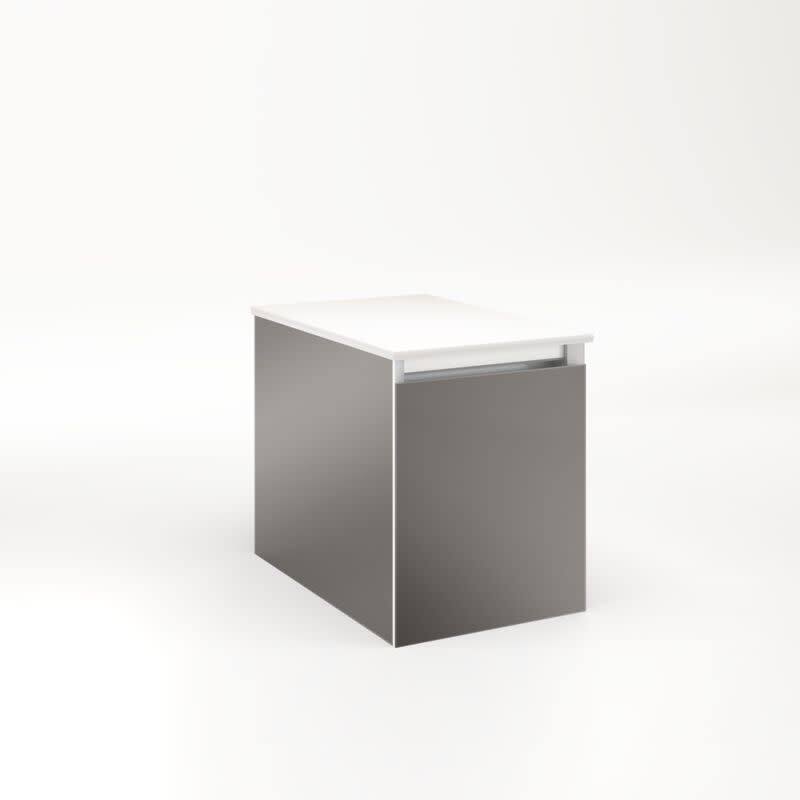Robern Cartesian 12" Aluminum and Glass Modular Vanity Cabinet - Less - Tinted Grey Mirror