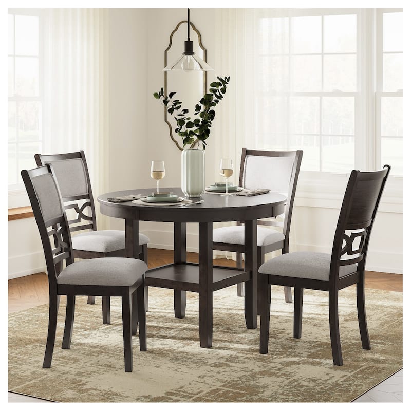 Signature Design by Ashley Langwest Dining Table and 4 Chairs (Set of 5) - Brown