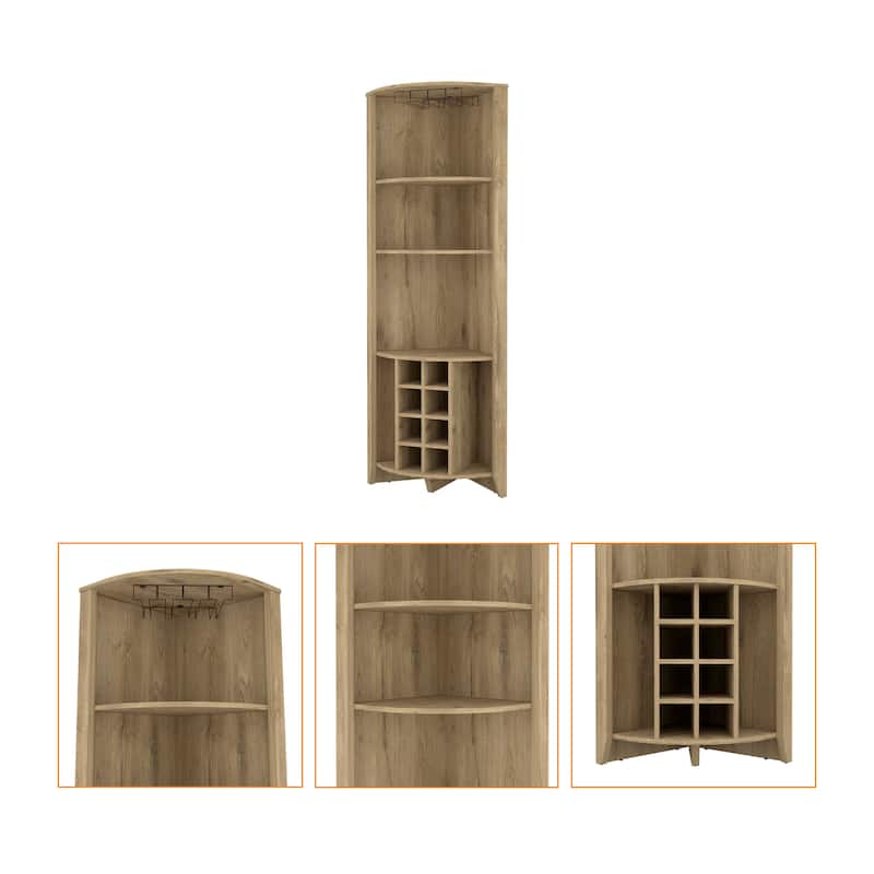 Morgana 8-Bottle 5-Shelf Corner Bar Cabinet