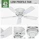 preview thumbnail 3 of 11, Hunter 42" Flush Mount Ceiling Fan with Pull Chains - Traditional - Low Profile!