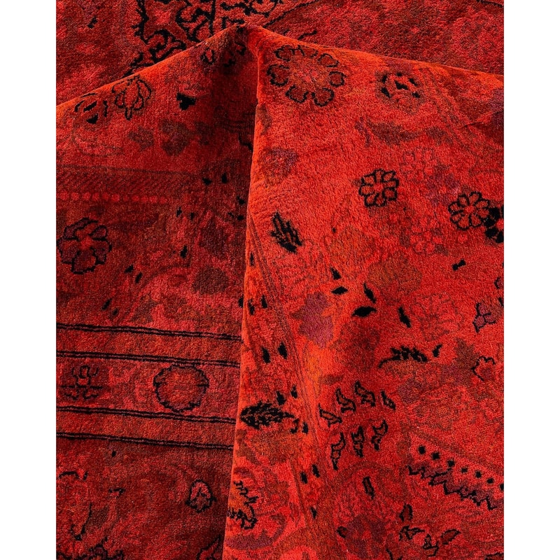 Fine Vibrance, One-of-a-Kind Hand-Knotted Area Rug - Orange, 9' 0" x 11' 10" - 9' 0" x 11' 10"