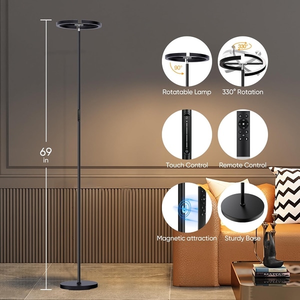 Led uplighter floor lamp with dimmer sale