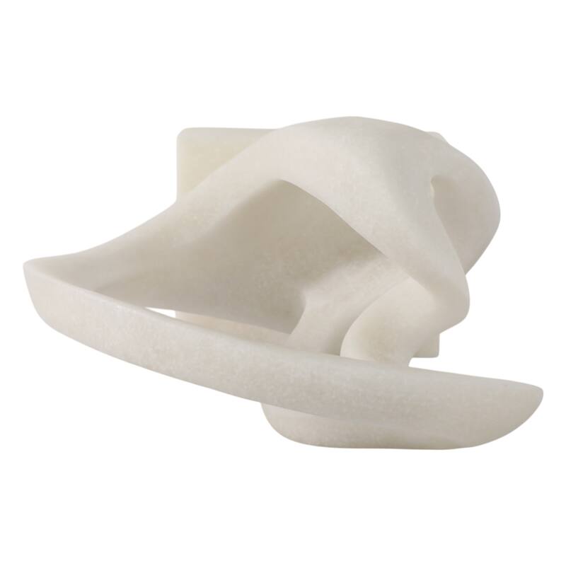 Polyresin Sculpture Abstract Loop Design Modern Accent - 16" White - 9.5" x 6" x 15.5"