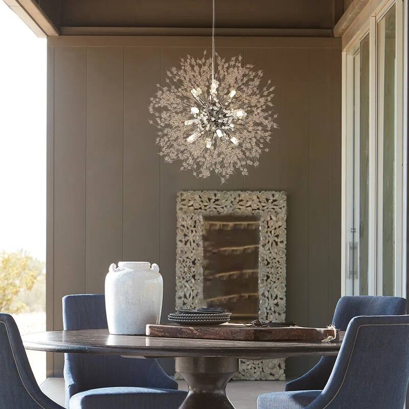 9 - Light Modern Metal Sputnik Pendant with Crystal Chandelier