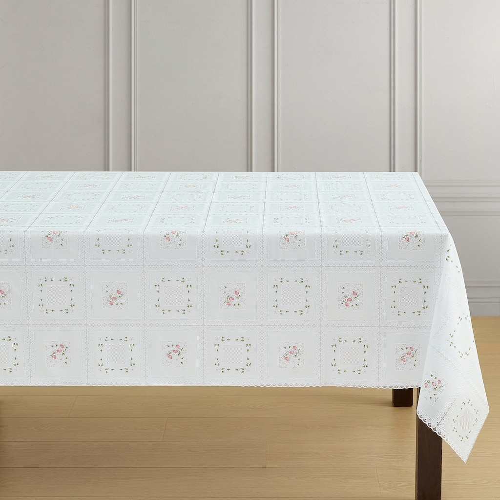 Floral Lace-Inspired 3-Yard Cut-to-fit Vinyl Tablecloth/Table Protector - 54x108