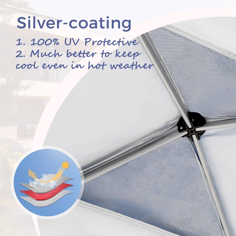 10x10 Pop-up Canopy Portable Lightweight FoldingTent, Adjustable Height Instant Gazebo Canopy with Wheeled Bag