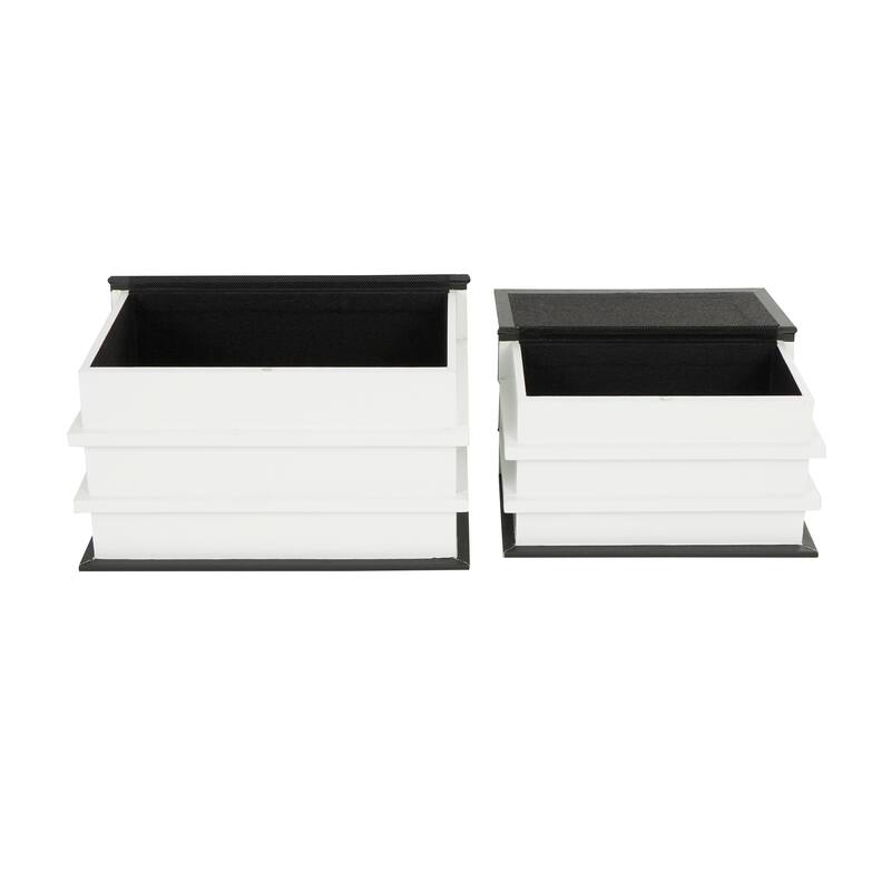 Black or White Canvas Box with White or Gold Explore, Dream, Discover Text (Set of 2)