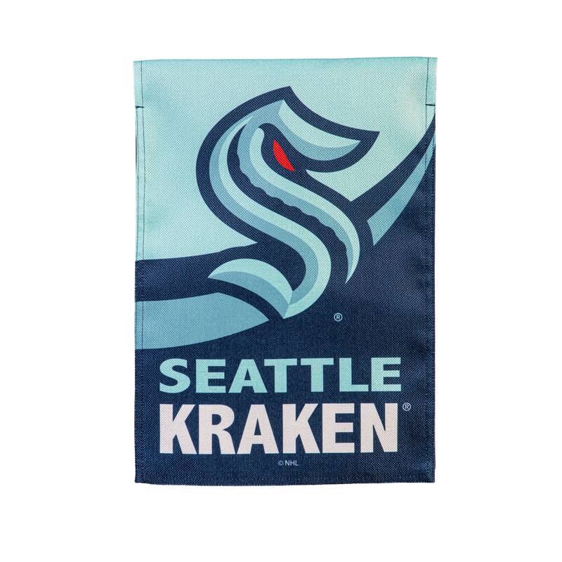 Seattle Kraken Burlap Flag Garden Size