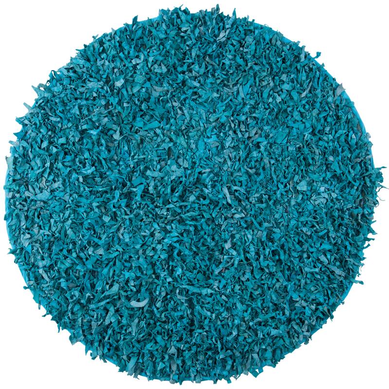 SAFAVIEH Handmade Leather Shag Carlijn Modern Leather Rug
