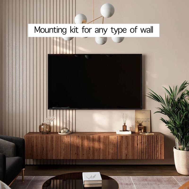 Living Skog Camelia White 59 in. Floating TV Stand Fits TV's up to 65 in. with Wall Mount Feature
