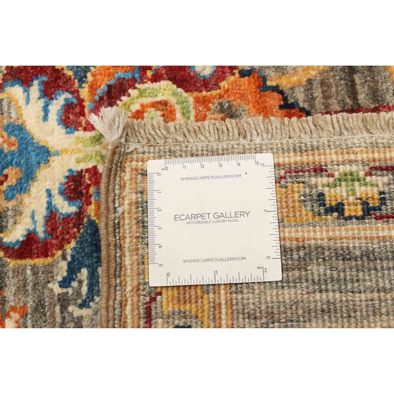 ECARPETGALLERY Hand-knotted Uzbek Ghazni Grey Wool Rug - 2'9 x 3'11