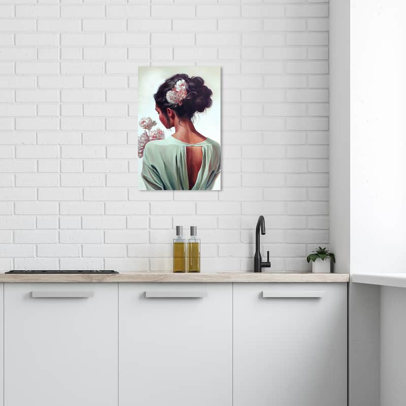Wynwood Studio Fashion and Glam Genevieve Green and Mint Green Traditional Wall Art Canvas Print - 24 x 16