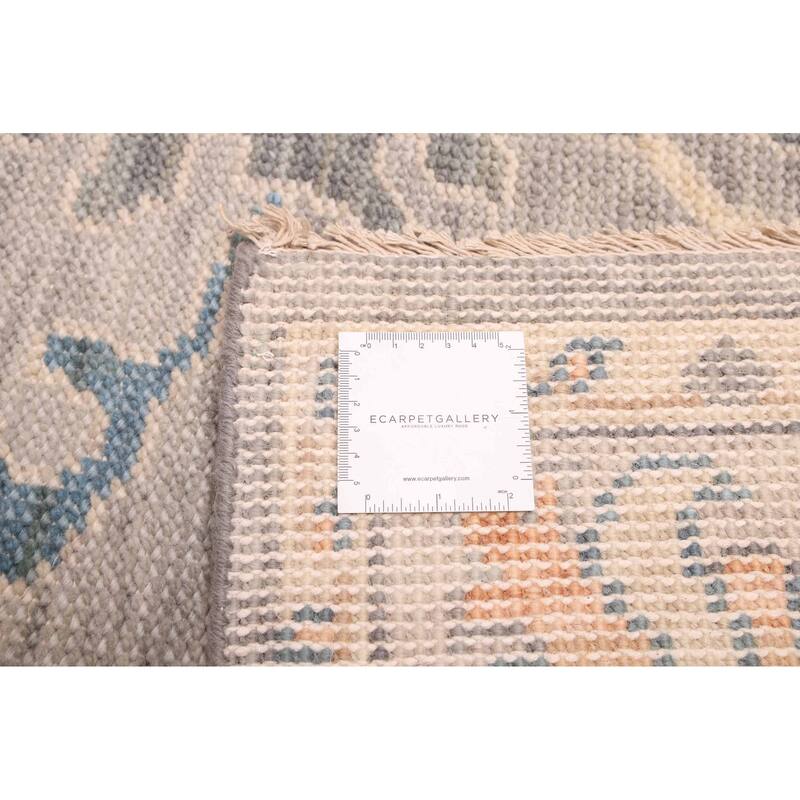 ECARPETGALLERY Hand-knotted Modern Oushak Grey Wool Rug - 6'1 x 9'0