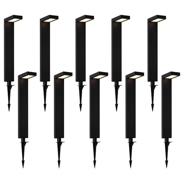 slide 2 of 24, C Cattleya 16inch Low Voltage Black Aluminum LED Outdoor Landscape Path Lights 10-Pack