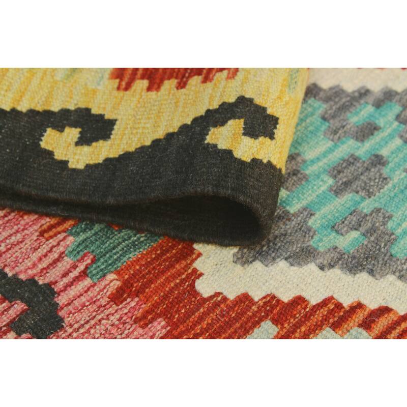 Flatweave Alvord Red/Charcoal Rug - 2'7" x 4'2"