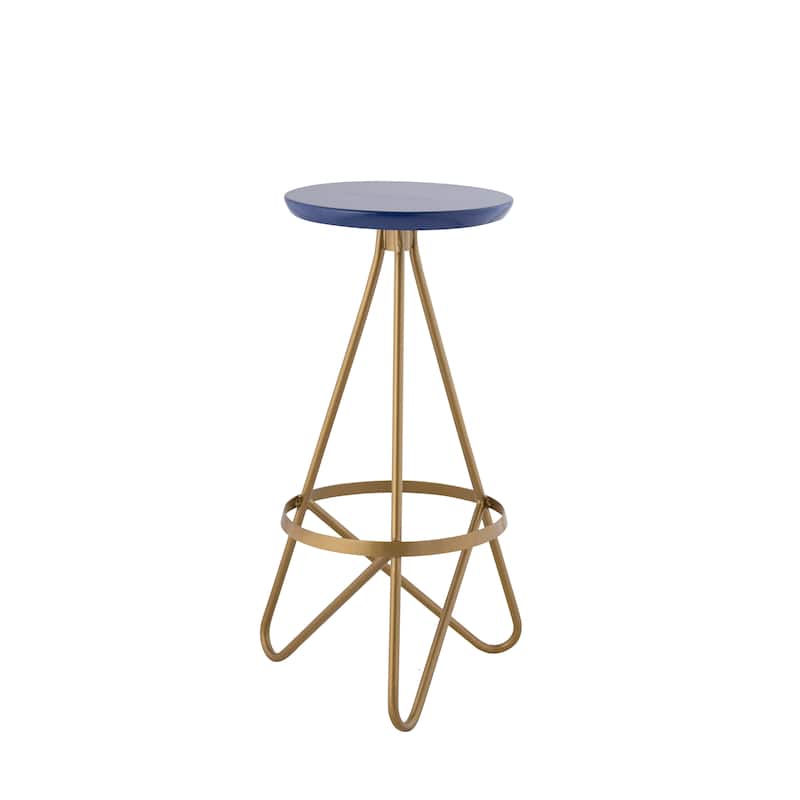 Hula 30" Modern Industrial Metal Backless Circular Bar Stool, by JONATHAN Y
