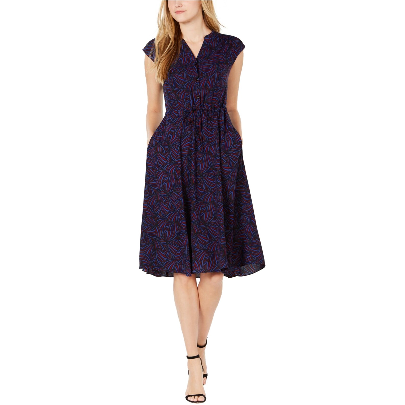 anne klein drawstring midi dress