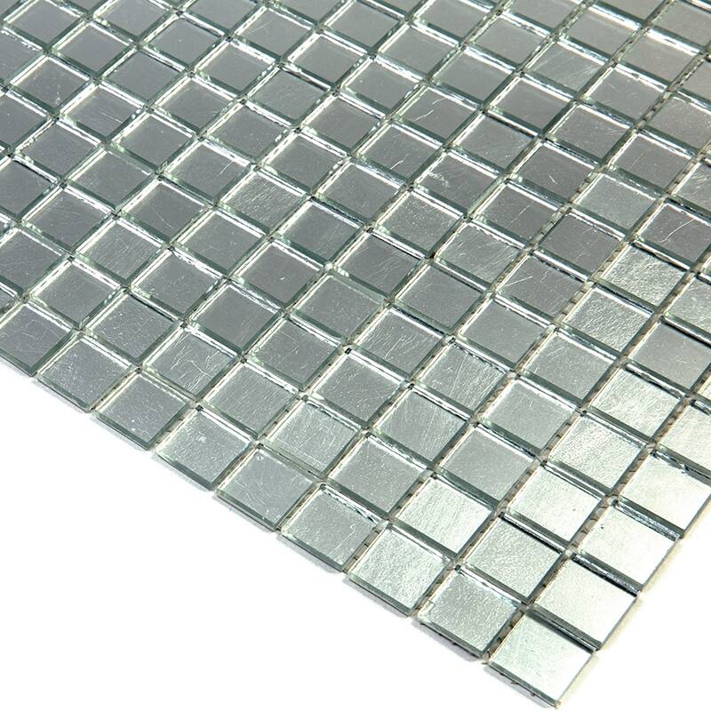Apollo tile 12" x 12" Altin Glossy Silver Glass Tile (20 sq ft/case) - 20 Pack