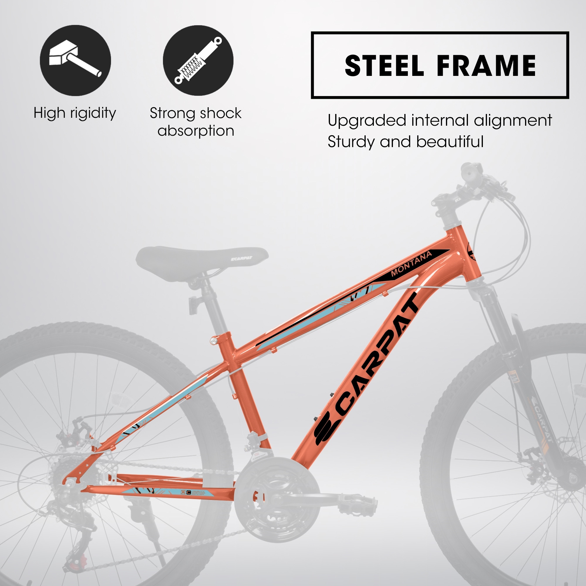 26 inch Mountain Bike 21 Speeds Orange