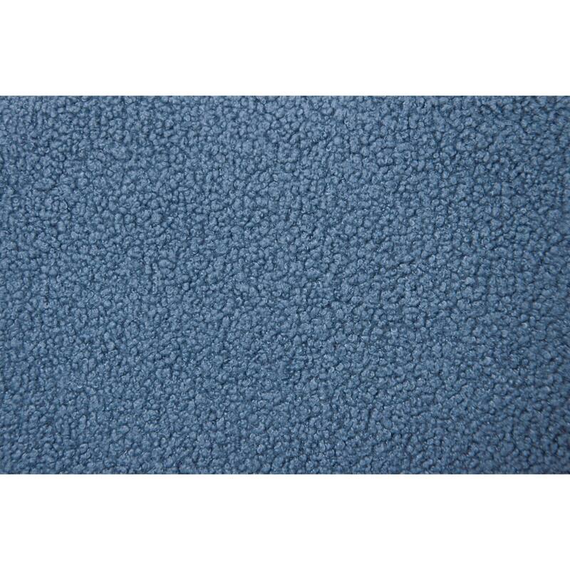 Blue Gray Sherpa Convertible Sofa Chair with Pull - out Bed and Adjustable Backrests
