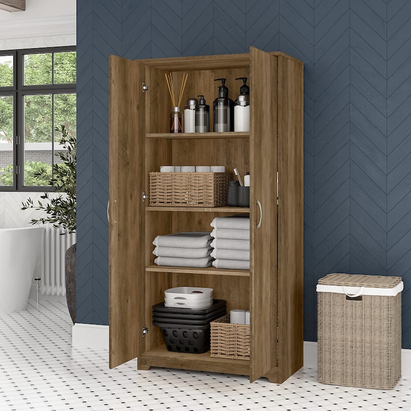 Cabot Tall Bathroom Storage Cabinet with Doors by Bush Furniture