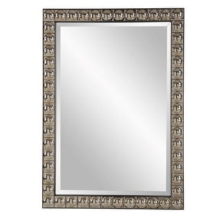 Silvio TiLED Rectangular Vanity Wall Mirror 32.75" Silver and Black