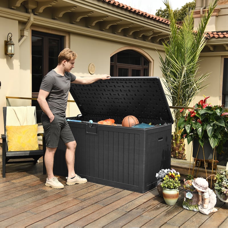 150 Gallon Outdoor Storage Waterproof Deck Box - N/A